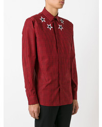 rotes Langarmhemd mit Karomuster von Givenchy