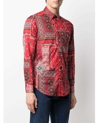 rotes Langarmhemd mit Paisley-Muster von Etro