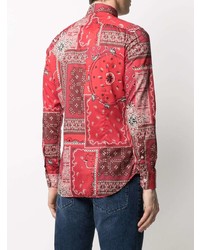 rotes Langarmhemd mit Paisley-Muster von Etro