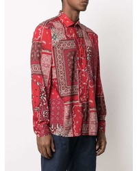 rotes Langarmhemd mit Paisley-Muster von Etro