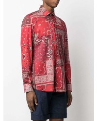 rotes Langarmhemd mit Paisley-Muster von Etro