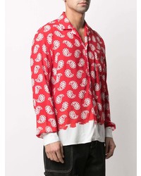rotes Langarmhemd mit Paisley-Muster von MSGM