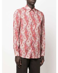 rotes Langarmhemd mit Paisley-Muster von Etro