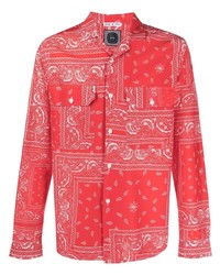 rotes Langarmhemd mit Paisley-Muster von Destin