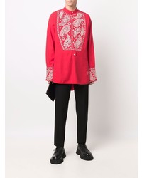 rotes Langarmhemd mit Paisley-Muster von Wales Bonner