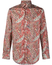 rotes Langarmhemd mit Paisley-Muster von Etro
