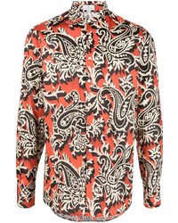 rotes Langarmhemd mit Paisley-Muster von Etro