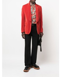 rotes Langarmhemd mit Paisley-Muster von Etro