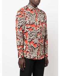 rotes Langarmhemd mit Paisley-Muster von Etro