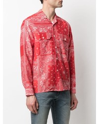 rotes Langarmhemd mit Paisley-Muster von Destin