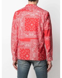 rotes Langarmhemd mit Paisley-Muster von Destin