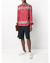 rotes Langarmhemd mit Paisley-Muster von Etro