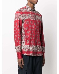 rotes Langarmhemd mit Paisley-Muster von Etro