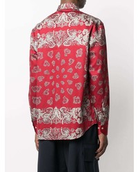 rotes Langarmhemd mit Paisley-Muster von Etro