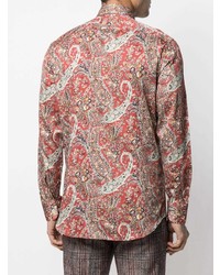 rotes Langarmhemd mit Paisley-Muster von Etro