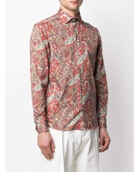 rotes Langarmhemd mit Paisley-Muster von Etro