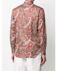 rotes Langarmhemd mit Paisley-Muster von Etro