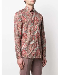 rotes Langarmhemd mit Paisley-Muster von Etro