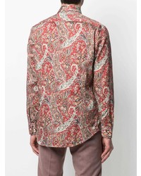 rotes Langarmhemd mit Paisley-Muster von Etro