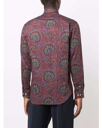 rotes Langarmhemd mit Paisley-Muster von Etro