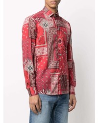 rotes Langarmhemd mit Paisley-Muster von Etro