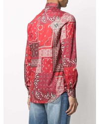 rotes Langarmhemd mit Paisley-Muster von Etro