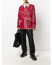 rotes Langarmhemd mit Paisley-Muster von Readymade