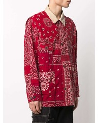 rotes Langarmhemd mit Paisley-Muster von Readymade