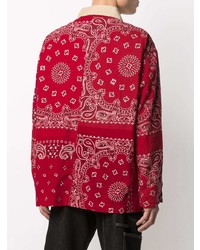 rotes Langarmhemd mit Paisley-Muster von Readymade