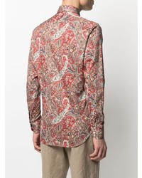 rotes Langarmhemd mit Paisley-Muster von Etro