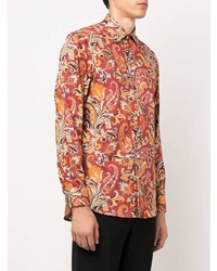 rotes Langarmhemd mit Paisley-Muster von Etro