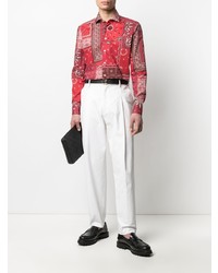 rotes Langarmhemd mit Paisley-Muster von Etro