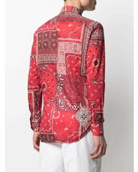 rotes Langarmhemd mit Paisley-Muster von Etro