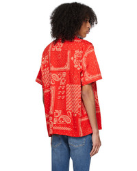 rotes Langarmhemd mit Paisley-Muster von Nudie Jeans
