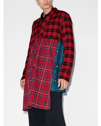 rotes Langarmhemd mit Schottenmuster von Comme Des Garcons Homme Plus