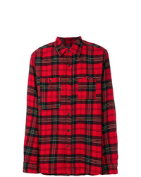 rotes Langarmhemd mit Schottenmuster von Engineered Garments