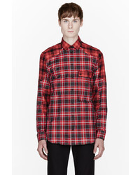 rotes Langarmhemd mit Schottenmuster von Givenchy