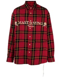 rotes Langarmhemd mit Schottenmuster von Mastermind Japan