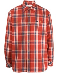 rotes Langarmhemd mit Schottenmuster von Nudie Jeans