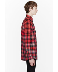 rotes Langarmhemd mit Schottenmuster von Givenchy