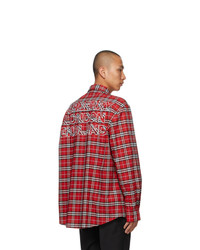 rotes Langarmhemd mit Schottenmuster von Burberry