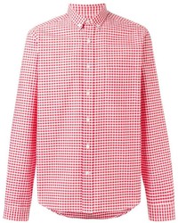 rotes Langarmhemd mit Vichy-Muster von AMI Alexandre Mattiussi