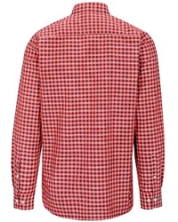 rotes Langarmhemd mit Vichy-Muster von BASEFIELD