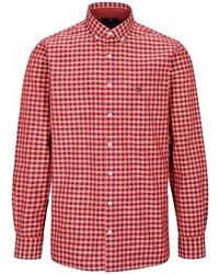 rotes Langarmhemd mit Vichy-Muster von BASEFIELD