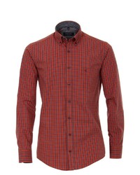 rotes Langarmhemd mit Vichy-Muster von Casamoda