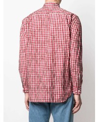 rotes Langarmhemd mit Vichy-Muster von Comme Des Garcons SHIRT