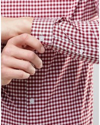 rotes Langarmhemd mit Vichy-Muster von Asos