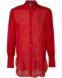 rotes Langarmhemd von Ann Demeulemeester