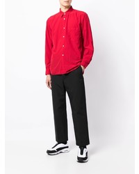 rotes Langarmhemd von Comme Des Garcons Homme Plus