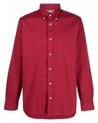 rotes Langarmhemd von Tommy Hilfiger